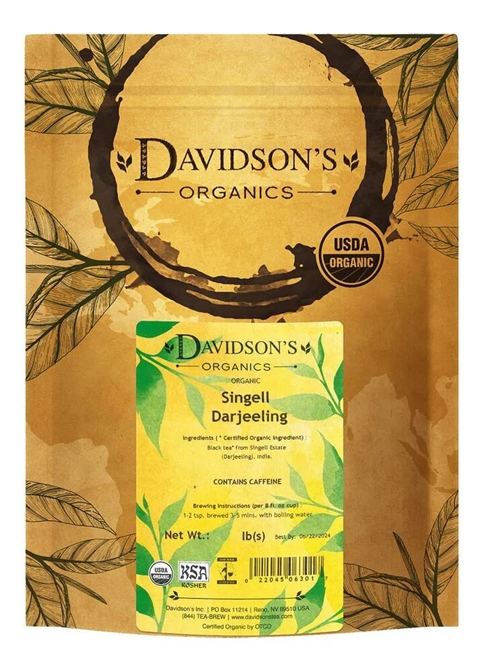 Darjeeling Loose Leaf Tea - Davidson's Organics - 16 oz. Bolsa - Imagem 1 de 4