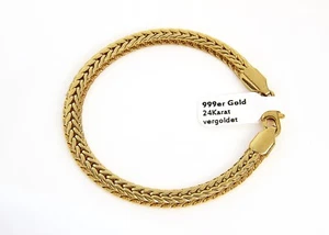 Armband Gold 18 Karat vergoldet Zopfarmband wasserfest Damen Herren UVP:29€ B444 - Bild 1 von 9