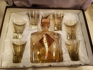 Franco Italian Glass Decanter and 6 glasses  - Picture 1 of 9