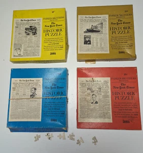 Parker Brothers NY Times Historic Puzzles Lot Of 4 - 3 Open 1 Sealed - Picture 1 of 9