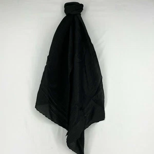 Calvin Klein Mujer Talla Única Plisada Noche Envolvente Bufanda Negra Oblonga Rectangular - Imagen 1 de 7