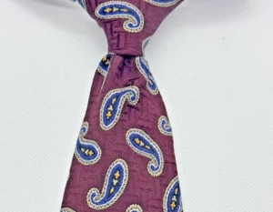 Corbata de seda Robert Talbott para hombre borgoña cachemira jacquard 3,5" ancho x 60" l EE. UU. - Imagen 1 de 6