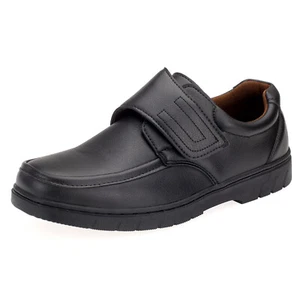 Herrenschuhe Halbschuhe mit Klettverschluss Slipper Freizeit Schuhe Schwarz - Bild 1 von 6
