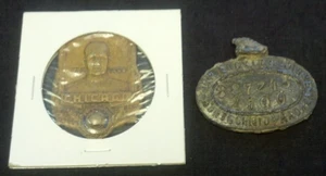 GERMAN NOMENCLATURE TAG AACHEN,GERMANY & 1939 CHICAGO AMERICAN LEGION BADGE(2415 - Picture 1 of 2