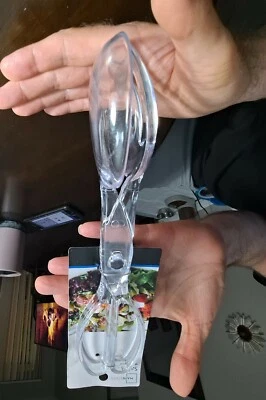 Pinzas para ensaladas Cooking Concepts de plástico transparente, pinzas para ensaladas de 11 pulgadas para ensalada Foto 1 de 4