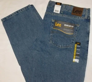 LEE Regular Jeans Straight Leg Regular Seat & Thigh At Waist Medium Stone Blue - Picture 1 of 8