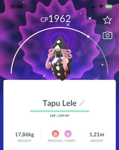 Glänzende Tapu Lele Pokemon Trade Go registriert/30 Tage Pokémon Ultra League - Bild 1 von 1