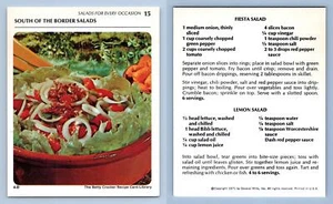 South Of The Border Salads #15 Salads Betty Crocker 1971 Recipe Card - Picture 1 of 1