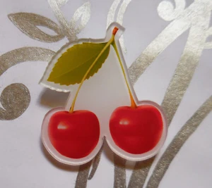 For the love of Neil! brooch cherry cherries rockabilly retro cute funky - Bild 1 von 3