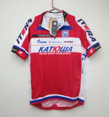 Nueva camiseta de ciclismo Santini 2013 para hombre XXL roja Katusha Team manga corta 1/4 cremallera Foto 1 de 4