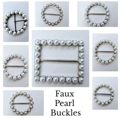 *UK* Faux Pearl Buckle, Scarf Buckle,Scarf Ring,Belt Buckle - Image 1 of 4