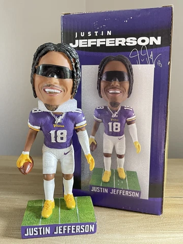 JUSTIN JEFFERSON Minnesota Vikings NFL Training Camp Giveaway Bobblehead NIB! Cover