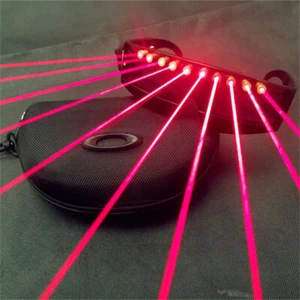 Laser Glasses Red LED 10 Head Nightclub Party Stage Show Dancer Eyeglass DJ Prop - Picture 1 of 18