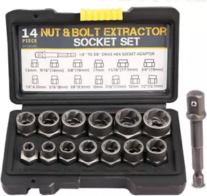 3/8” Antrieb Schlagschraubenmutter Ausdreher Set, 13 Stck Lug Nut Remover Kit 1/4”-3/4” T - Bild 1 von 12