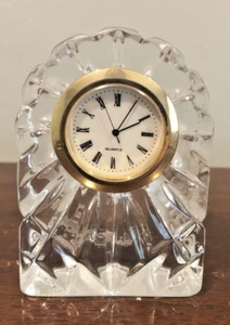Waterford Crystal Small Clock New Battery Illusions 24% Lead Crystal Slovenia. - Picture 1 of 7