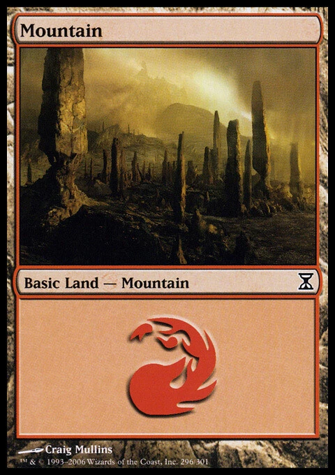 Mountain (296) - Foil ~ Moderately Played Time Spiral MTG Magic UltimateMTG Land - Image 1 of 1