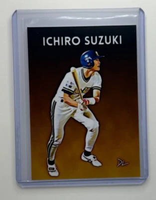 Tarjeta coleccionable Ichiro Suzuki edición limitada firmada por artista "Orix Blue Wave" 1/10 Foto 1 de 2