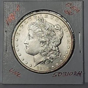 1881 1881-P MORGAN SILVER DOLLAR BLAST WHITE GEM BU  #5031024-96X - Picture 1 of 4