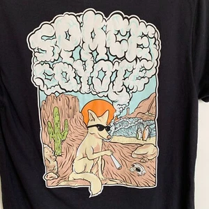 Space Coyote T-Shirt Unisex Graphic Black Short Sleeve Cotton Blend Size XS - Picture 1 of 5
