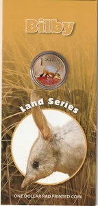 MDS AUSTRALIEN 1 DOLLAR 2009 "BILBY - KANINCHENNASENBEUTLER" MIT FARBAPPLIKATION - Bild 1 von 2