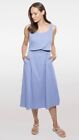 Madri Blue Strip Collection Crossover Nursing Dress Small Ret $298
