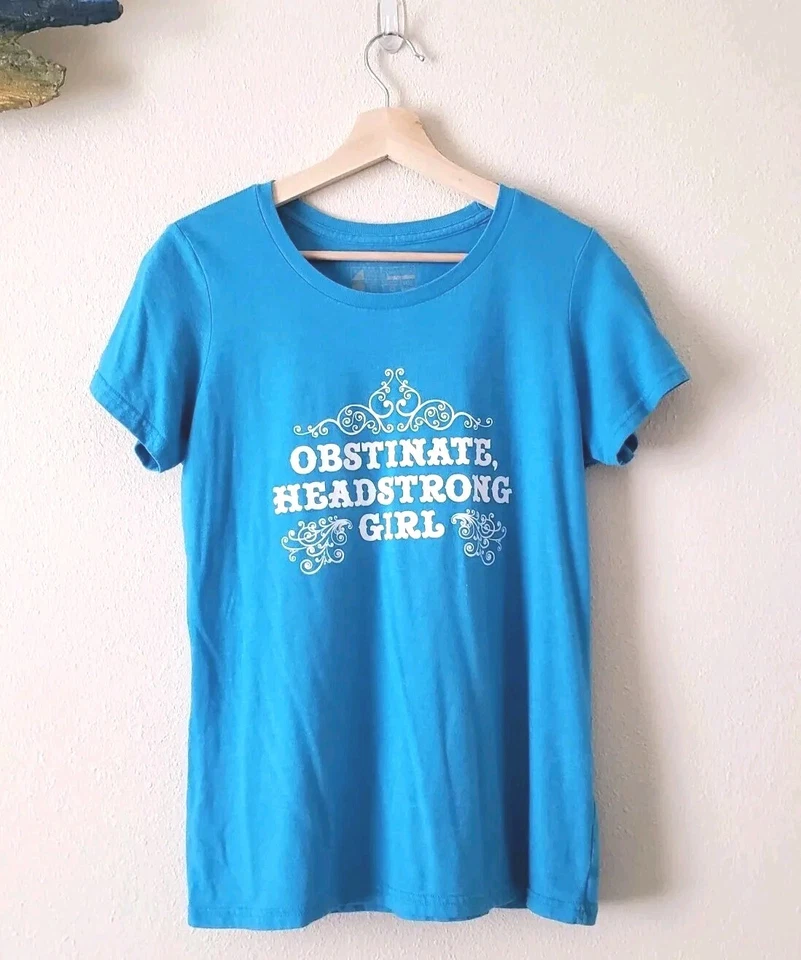 УПРЯМЫЙ, HEADSTRONG девочка синий короткий рукав футболка подростков большой графический футболка - Изображение 1 из 4