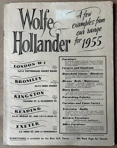 1950's WOLFE HOLLANDER Furniture Catalogue 1955 ILLUSTRATED Carpet & LETTER - Imagen 1 de 5