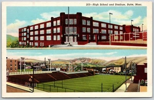 Postal Montana Butte High School and Stadium Doble Vista MT - Imagen 1 de 2