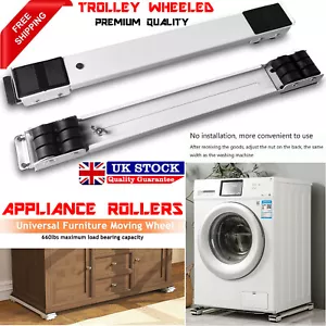 Heavy Duty Washing Machine Fridge Freezer Appliance Rollers Trolley Wheeled - Picture 1 of 10
