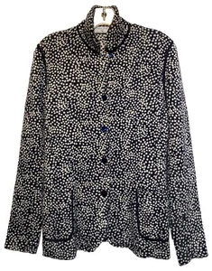 Richard Grand Black White Cashmere Cardigan Jacket Medium - Picture 1 of 7