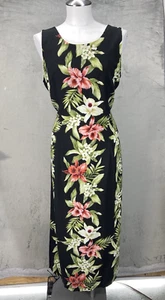Two Palms Maxi Dress Medium Tropical Hawaiian Floral Print Sleeveless Travel - Picture 1 of 12