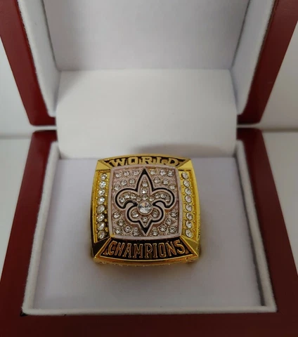Drew Brees Super Bowl Ring With Display Case High Quality Replica Cover