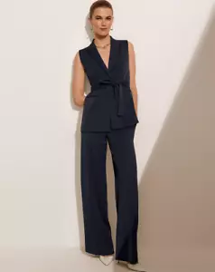NEW ANN TAYLOR $129 NIGHT SKY WIDE LEG PANTS SZ 6P 6 PETITE - Picture 1 of 3