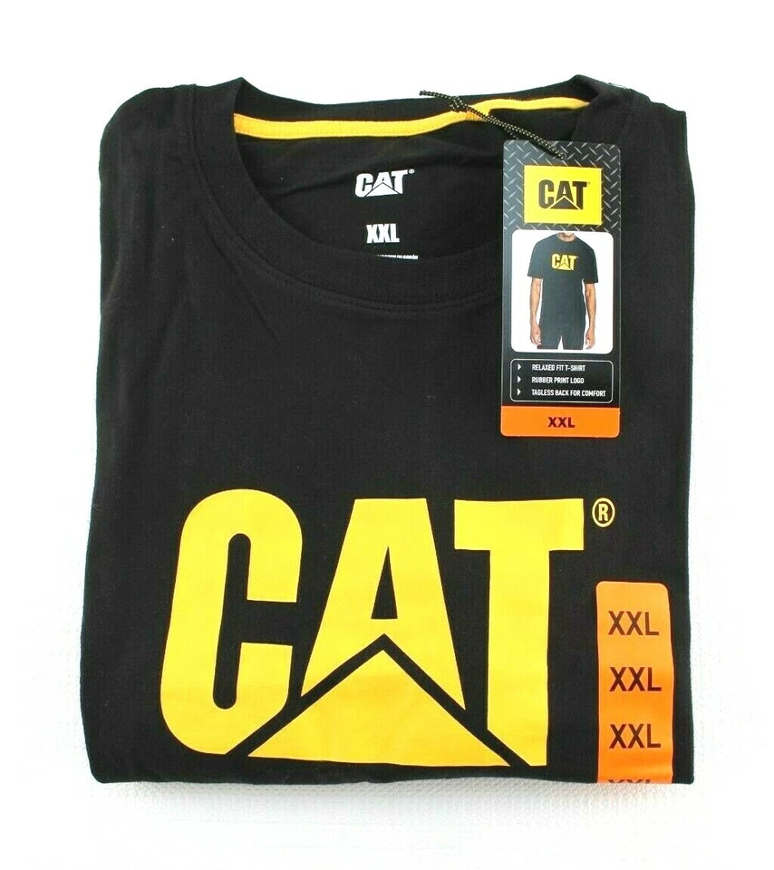 CAT Caterpillar Men’s Short Sleeve Logo Tee 2-pack Black And Gray Size XXL