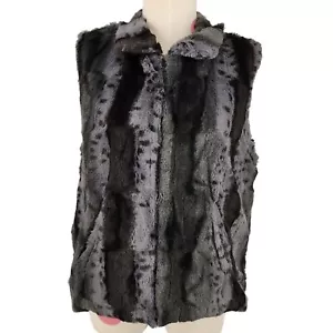 Women's Cejon Faux Fur Vest Black Grey Winter Fashion Super Soft Small Beautiful - Picture 1 of 7
