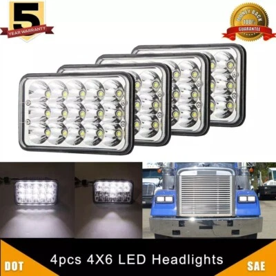 Faros LED DOT 4PCS 4X6 haz alto bajo para Freightliner Classic Peterbilt 357 Foto 1 de 4