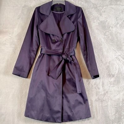 Gabardina TAHARI púrpura satinado look cinturón talla XS Foto 1 de 4