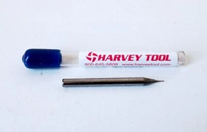 HARVEY .0150" X .0450" LOC X 1-1/2" OAL Carbide 2 Flute Ball End Mill USA - Picture 1 of 4