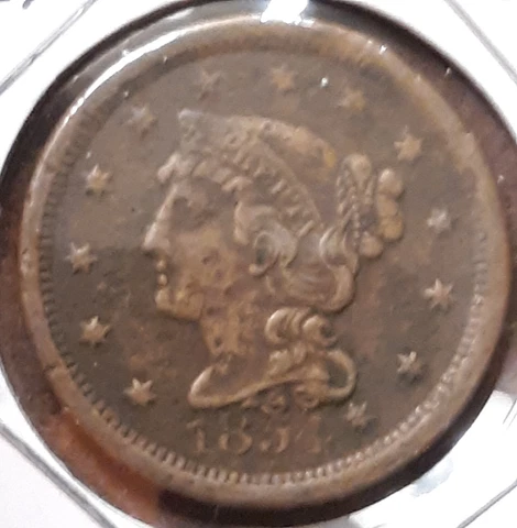 1854, 1856 Braided Hair Large Cents VF- Condition (2 total) Cover