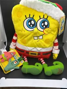 Macy's SpongeBob Squarepants Talking Christmas Plush w/Finger Pals Brand New - Picture 1 of 5
