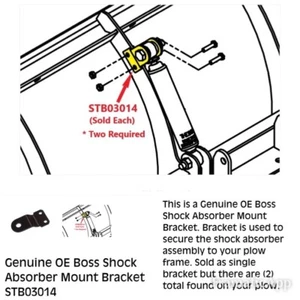 Boss Genuine Snow Plow Part # STB03014-03 Shock Absorber Mount Bracket ~ STB3014 - Bild 1 von 9