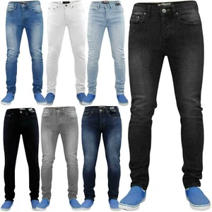  Herren Denim Jeans super Stretch dünnes Bein schmale Passform Jeans Taille 36 32 34 30 Set - Bild 1 von 49
