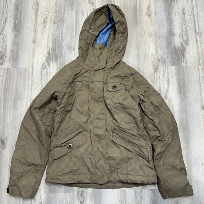 686 Women M Brown Checkered Ski Winter Snowboard Hooded Ace Caia Limited Edition - Image 1 of 4
