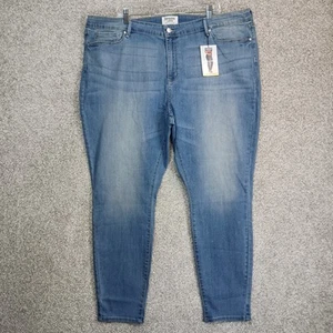 Levis Jeans Womens 26 Blue Demin Denizen Mid Rise Skinny Essential Stretch - Picture 1 of 11