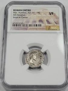 MARCO AURELIO AR Denario NGC VF 161-180 ELECCIÓN César Antigua Roma *R222 - Imagen 1 de 5