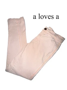 Pantalones de sarga rosa para mujer A Loves A talla 25 tiro alto 10” entrepierna 28” rayas doradas - Imagen 1 de 7