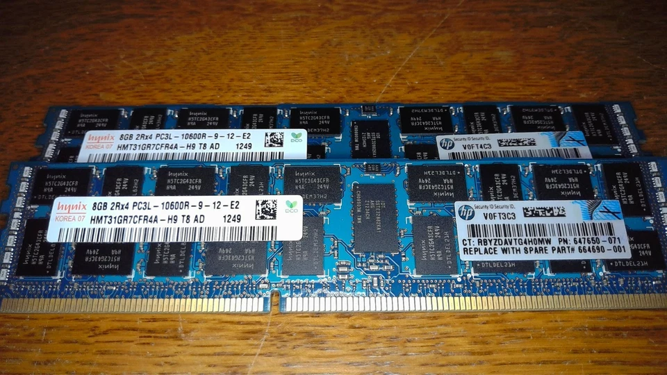 Hynix 8GB PC3L-10600R-9-12-E2 Server Memory (HMT31GR7CFR4A-H9 T8 AD) - Image 1 of 1