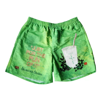 Pantalones Cortos Travis Scott McDonalds Trébol Shake Para Hombres Medianos Cactus Jack Verde 🔥 Foto 1 de 4