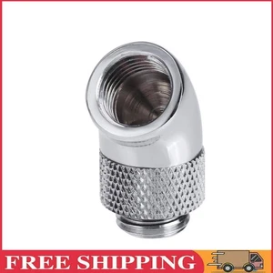 G1/4 Screw Thread 45 Degree Elbow Rotation Brass Connector Fitting(Silver) - Bild 1 von 11
