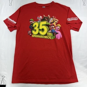 Gildan GameStop '35th Super Mario Bros.' Double-Sided T-shirt - Size Medium - Picture 1 of 9